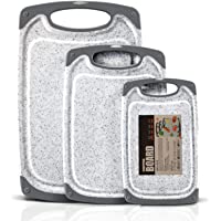 Los mejores  - MASTERTOP Juego 3 Tablas de Cortar Grandes de Plástico Grueso con Ranura para Jugos y Tablas de Cocina con Mango Sin BPA…